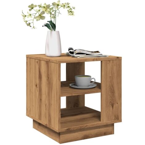 Table basse-Table Salon -Table d'appoint chêne artisanal 40x40x43 cm bois d'ingénierie 923215