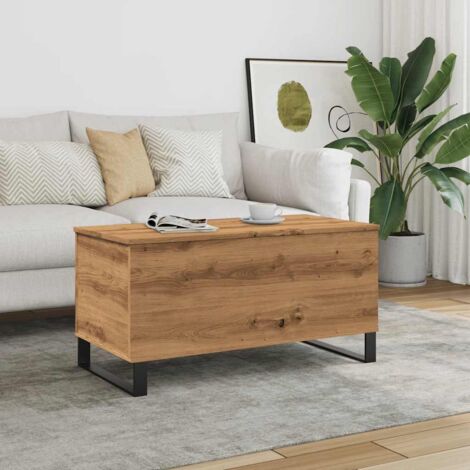 Table basse-Table Salon -Table d'appoint chêne artisanal 90x44,5x45 cm bois d'ingénierie 416462