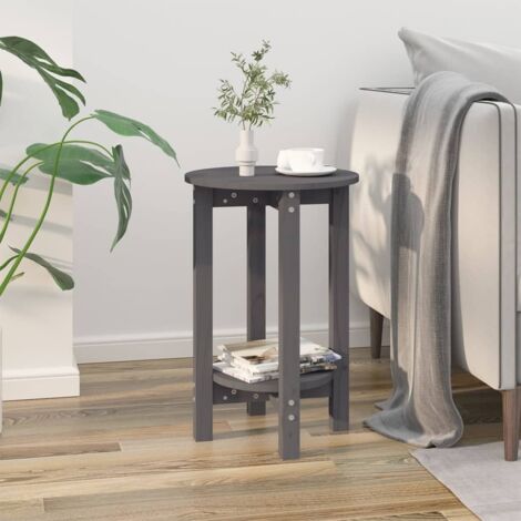 Table basse-Table Salon-Table d'appoint Gris Ø 40x60 cm Bois massif de pin 550811