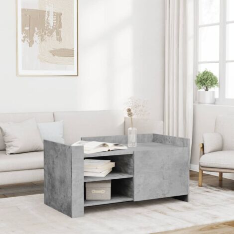 Table basse-Table Salon-Table d'appoint gris béton 100x50x50 cm bois d'ingénierie 393792