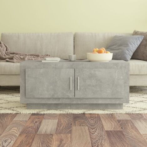 Table basse-Table Salon-Table d'appoint gris béton 102x50x45 cm bois d'ingénierie 647113