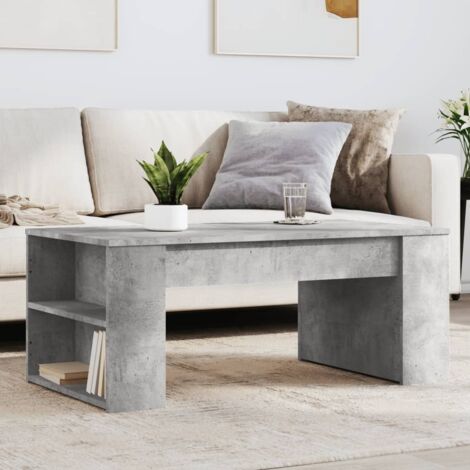 Table basse-Table Salon-Table d'appoint gris béton 102x55x42 cm bois d'ingénierie 711353