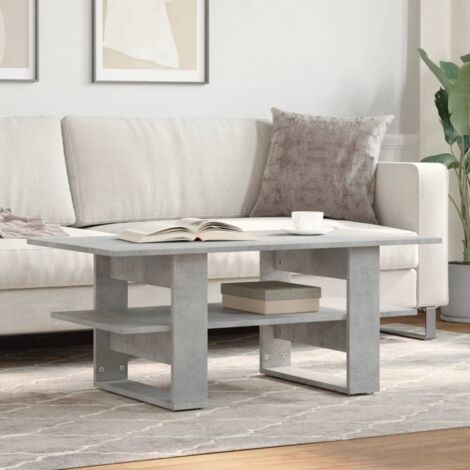 Table basse-Table Salon-Table d'appoint gris béton 102x55x42 cm bois d'ingénierie 843976