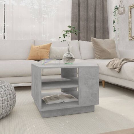 Table basse-Table Salon-Table d'appoint gris béton 55x55x43 cm bois d'ingénierie 335499