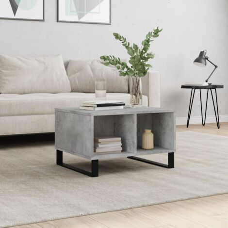 Table basse-Table Salon-Table d'appoint Gris béton 60x50x36,5 cm Bois d'ingénierie 756720
