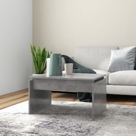 Table basse-Table Salon-Table d'appoint gris béton 68x50x38 cm bois d'ingénierie 110291