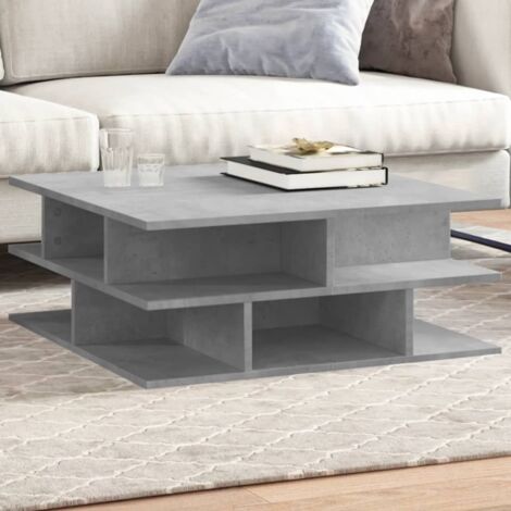 Table basse-Table Salon-Table d'appoint gris béton 70x70x29 cm bois d'ingénierie 106364