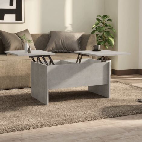 Table basse-Table Salon-Table d'appoint gris béton 80x50x42,5 cm bois d'ingénierie 123878