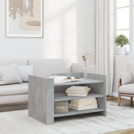 Table basse-Table Salon-Table d'appoint gris béton 80x50x50 cm bois d'ingénierie 756702