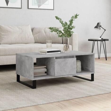 Table basse-Table Salon-Table d'appoint Gris béton 90x50x36,5 cm Bois d'ingénierie 779522