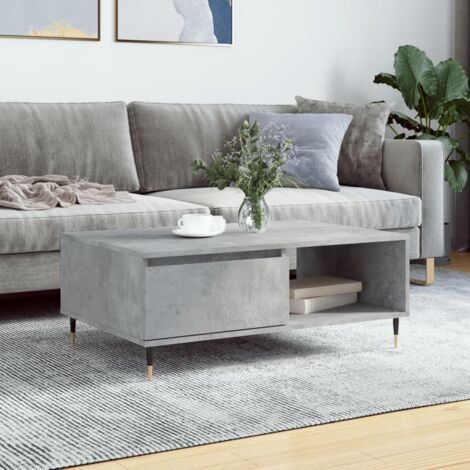 Table basse-Table Salon-Table d'appoint gris béton 90x60x35 cm bois d'ingénierie 716080