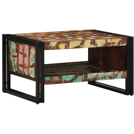 Table basse-Table Salon-Table d'appoint multicolore 70x50x38 cm bois de récupération massif 278254