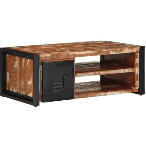 Table basse-Table Salon-Table d'appoint multicolore 90x50x36 cm bois de récupération massif 535996