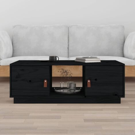 Table basse-Table Salon-Table d'appoint Noir 100x50x35 cm Bois massif de pin 790326