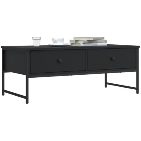Table basse-Table Salon-Table d'appoint noir 101x49x39,5 cm bois d'ingénierie 782322