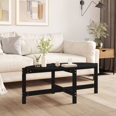 Table basse-Table Salon-Table d'appoint Noir 118x63x45 cm Bois massif de pin 129766