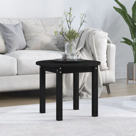 Table basse-Table Salon-Table d'appoint Noir Ø 55x45 cm Bois massif de pin 594267