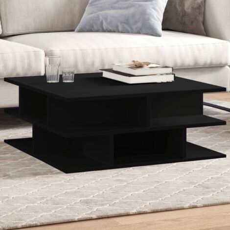 Table basse-Table Salon-Table d'appoint noir 70x70x29 cm bois d'ingénierie 605153