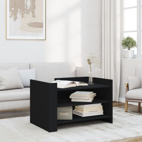 Table basse-Table Salon-Table d'appoint noir 80x50x50 cm bois d'ingénierie 216936