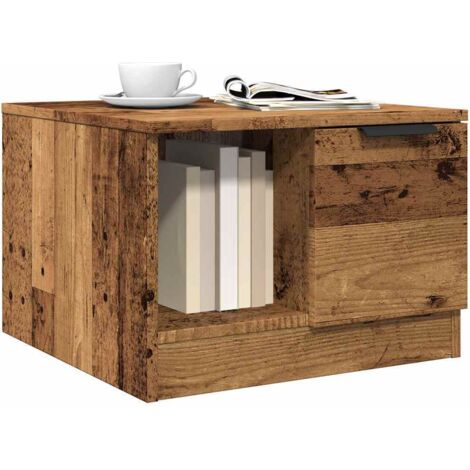 Table basse-Table Salon-Table d'appoint vieux bois 50x50x36 cm bois d'ingénierie 120082