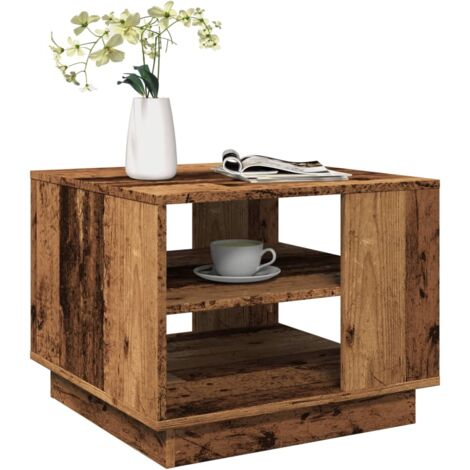 Table basse-Table Salon-Table d'appoint vieux bois 55x55x42 cm bois d'ingénierie 106855