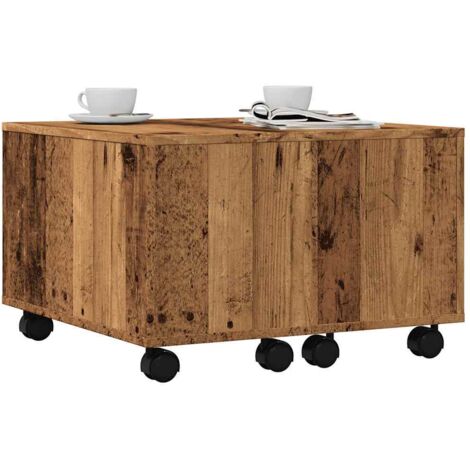 Table basse-Table Salon-Table d'appoint vieux bois 60x60x38 cm bois d'ingénierie 236764