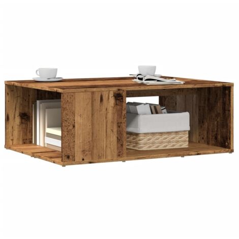 Table basse-Table Salon-Table d'appoint vieux bois 90x67x33 cm bois d'ingénierie 721490