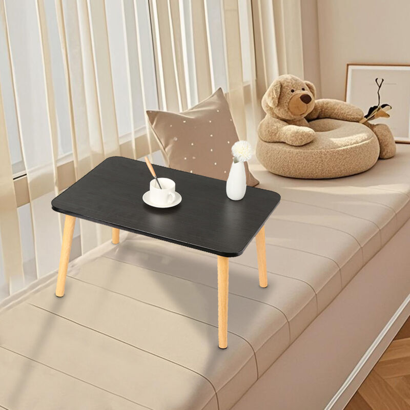 Table Basse Tatami, Table Basse pour Baie Vitrée, Table Basse pour Chambre à Coucher, 60 x 40 x 40 cm, Noir