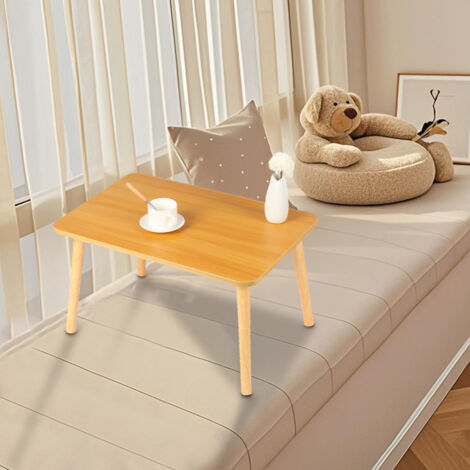 Table Basse Tatami, Table Basse pour Baie Vitrée, Table Basse pour Chambre à Coucher, 60 x 40 x 40 cm, Couleur du Bois