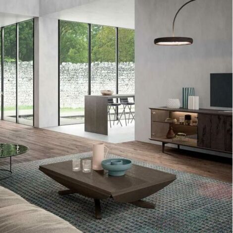 Table basse transformable ELLIS en Chêne Delhi / Pied croisé - marron