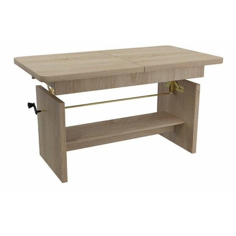 Mobilier1 - Table basse transformateur Stanton 108, Sonoma chêne, 59x62x116cm, Diamètre: 0, Stratifié, Angulaire