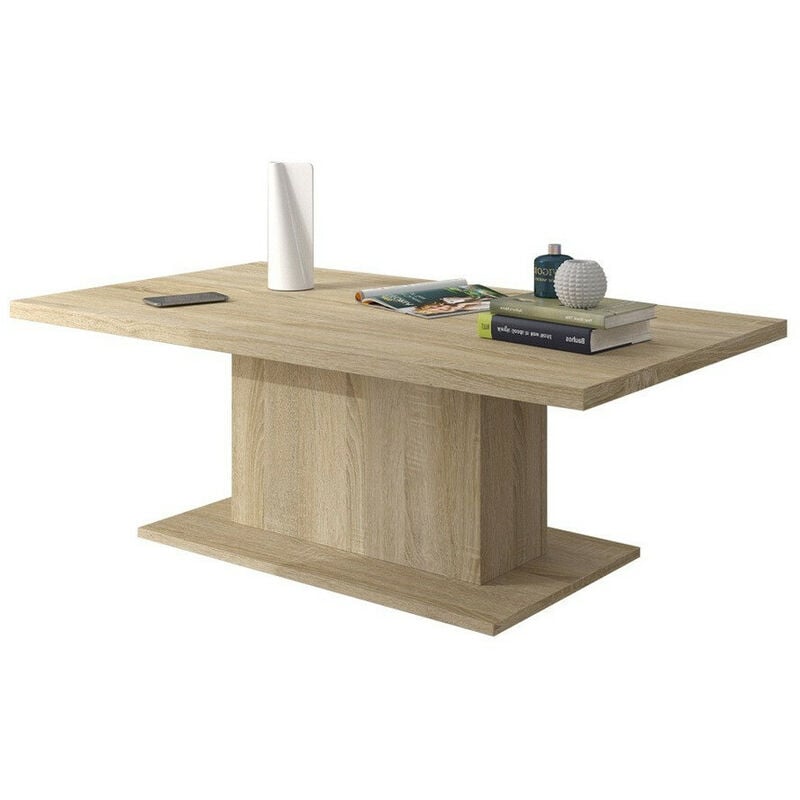 Mobilier1 - Table basse Tucson 148, Sonoma chêne, 43x60x110cm, Diamètre: 0, Stratifié, Angulaire