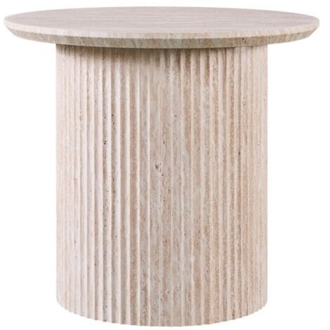 Table basse VAGOS – Coloris chêne clair – Table basse ronde Ø50 cm – MDF – Design moderne et naturel