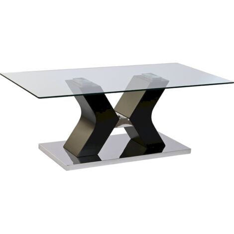 Table basse verre noir élégance moderne - Noir profond