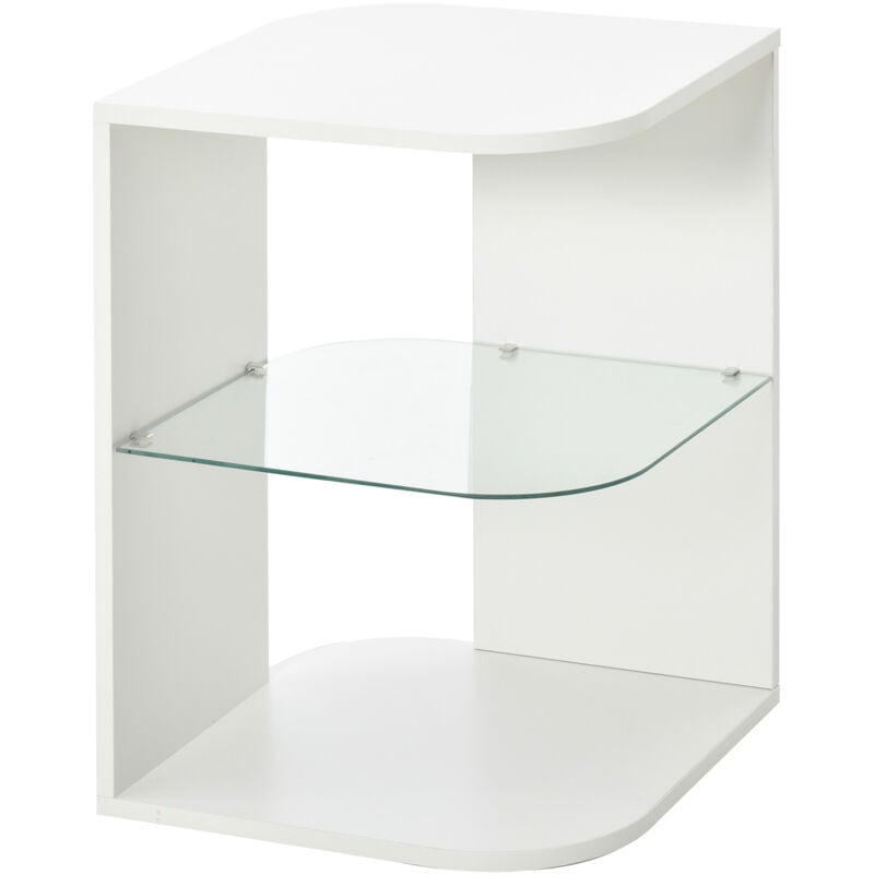 MH - Table basse verre randy blanc