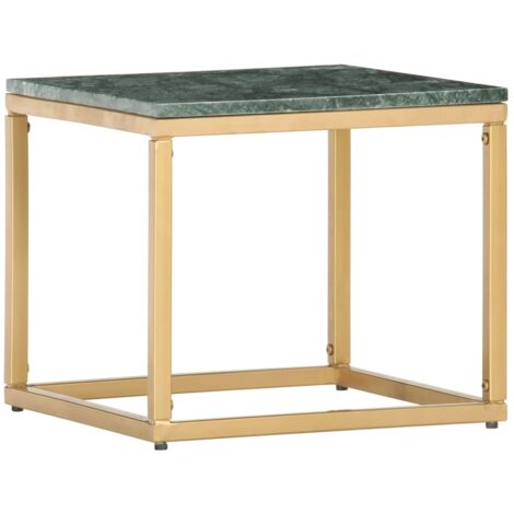 Table basse Vert 40x40x35 cm Pierre véritable et texture marbre vidaXL