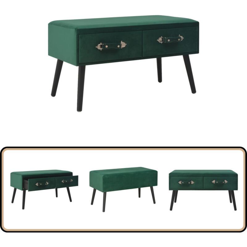 Table basse Vert 80x40x46 cm Velours - Table Basse - Meuble tv - Table D'appoint - Table En Velours - Mobilier Moderne