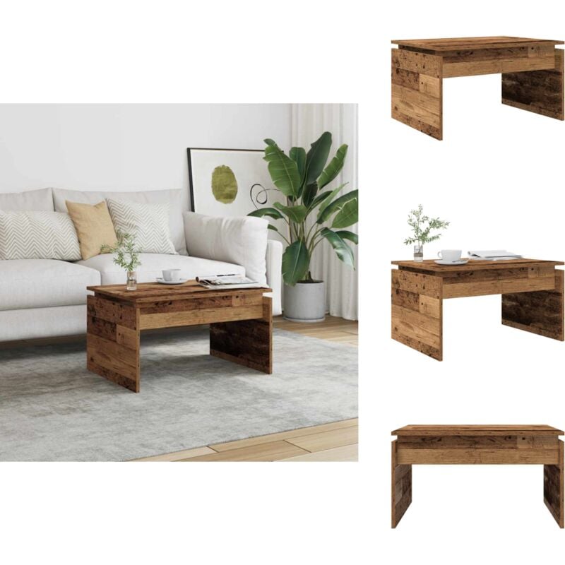 Table basse vieux bois 68x50x38 cm bois d'ingénierie - Table Basse - Tables Basses - Table Latérale - Bout De Canapé