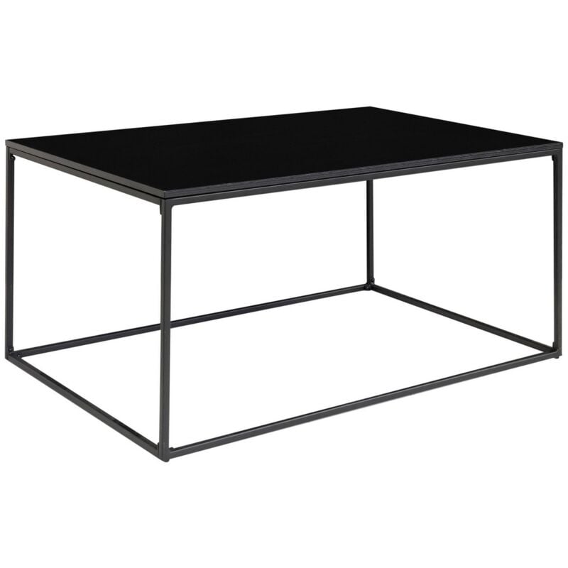 Epikasa - Table Basse Vita, Métal, Panneau Aggloméré Mélaminé, Noir, 60x90x45 cm