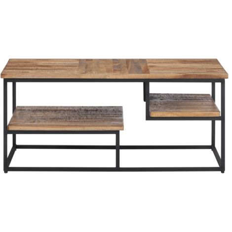 Table basse，Table d'appoint，Table de Salon 90x50x39 cm teck de récupération massif CFW35919