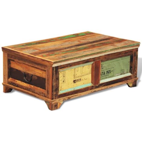 Table basse,Table d'appoint,Table de Salon avec espace de rangement vintage Bois recyclé CFW25759