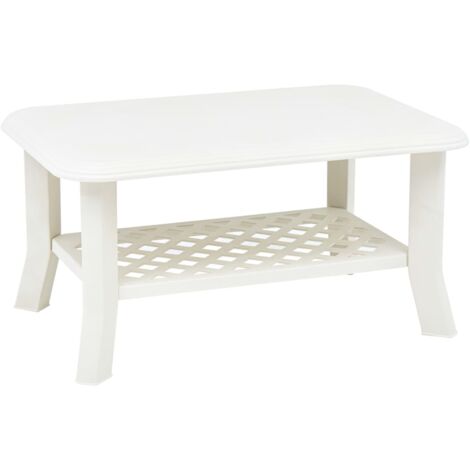 Table basse，Table d'appoint，Table de Salon Blanc 90x60x46 cm Plastique CFW945776