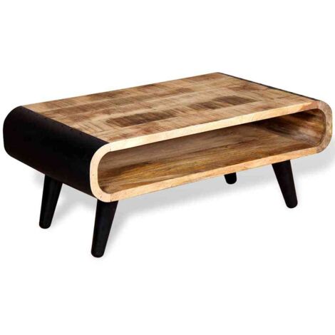 Table basse，Table d'appoint，Table de Salon Bois de manguier brut 90x55x39 cm CFW99310