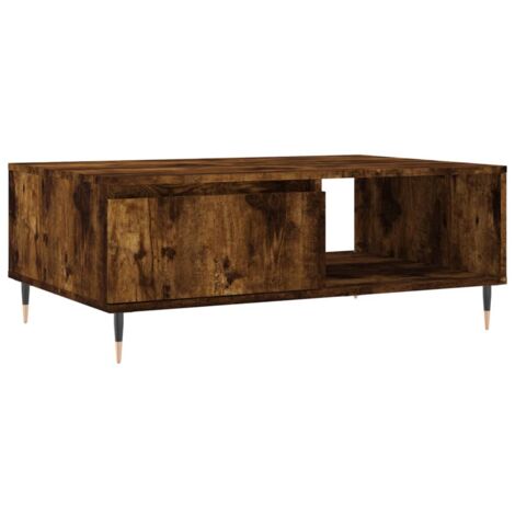 Table basse，Table d'appoint，Table de Salon chêne fumé 90x60x35 cm bois d'ingénierie CFW36254