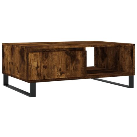 Table basse，Table d'appoint，Table de Salon chêne fumé 90x60x35 cm bois d'ingénierie CFW43071
