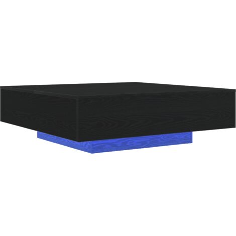 Table basse，Table d'appoint，Table de Salon Chêne noir 100 x 100 x 31 cm Bois d'ingénierie CFW14539