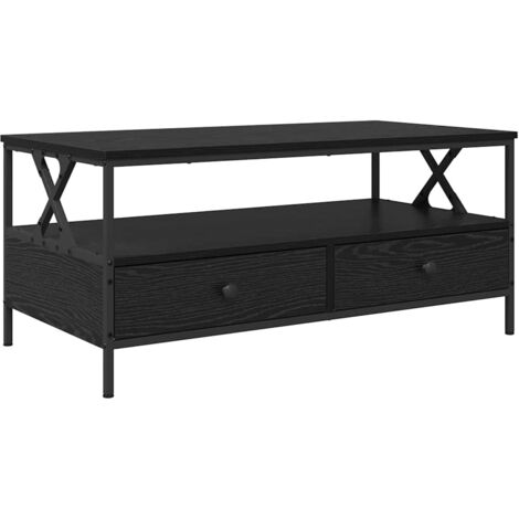 Table basse，Table d'appoint，Table de Salon Chêne noir 100 x 51 x 45 cm Bois d'ingénierie CFW54669