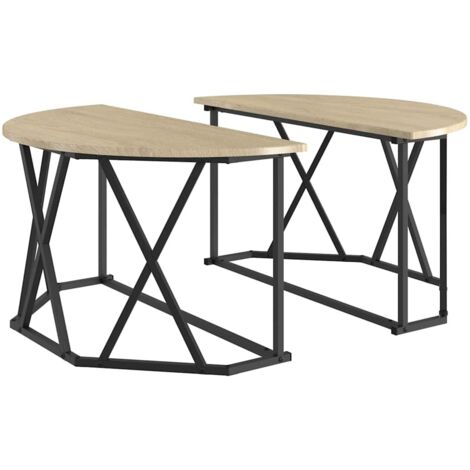 Table basse，Table d'appoint，Table de Salon Chêne sonoma 80 x 80 x 42 cm CFW10986