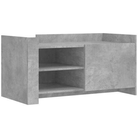 Table basse，Table d'appoint，Table de Salon gris béton 100x50x50 cm bois d'ingénierie CFW56480