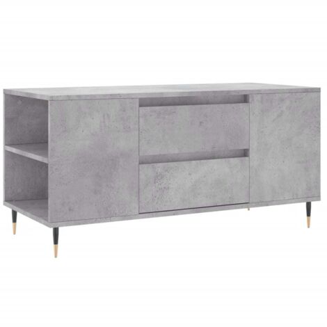 Table basse，Table d'appoint，Table de Salon gris béton 102x44,5x50 cm bois d'ingénierie CFW30992